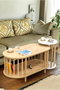 Hanah Home Peka111-125 Juego de mesas de café Roble Zafiro y Blanco